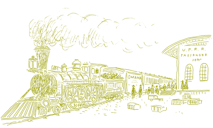 オハマ駅の機関車