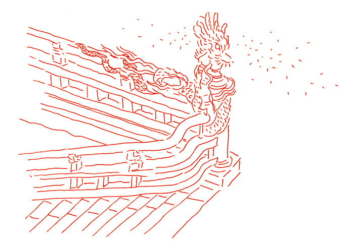 富士屋ホテル龍の彫刻